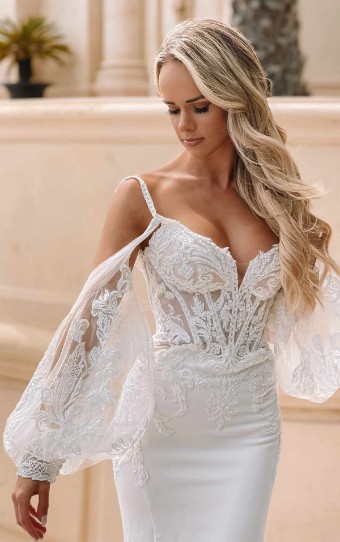 Martina Liana Style #ML1406 - Dress & Sleeves #1 Iv/Pl thumbnail
