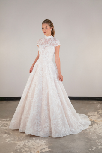 Essense of Australia Style #D4028 #2 (IV-IV) IVORY LACE AND REGAL ORGANZA OVER IVORY GOWN thumbnail