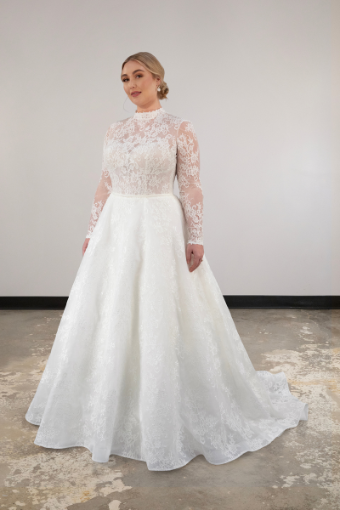 Essense of Australia Style #D4028 #3 (IV-IV) IVORY LACE AND REGAL ORGANZA OVER IVORY GOWN thumbnail