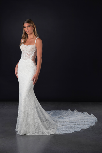 Martina Liana Style #ML1852 #2 default (IVRM-PL) Ivory Lace & Tulle over Rum Gown w Porcelain Tulle Illusion thumbnail
