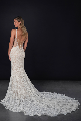 Martina Liana Style #ML1852 #1 (IVRM-PL) Ivory Lace & Tulle over Rum Gown w Porcelain Tulle Illusion thumbnail