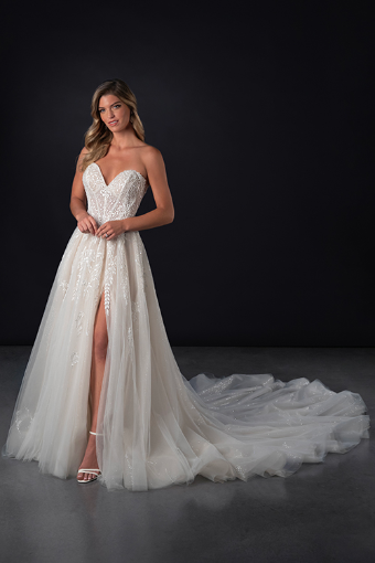 Martina Liana Style #ML1813 #0 default (IVIV-PL) IVR LACE & TULLE OV IVORY GWN W PLN TULLE INNER BACK BOD ONLY thumbnail