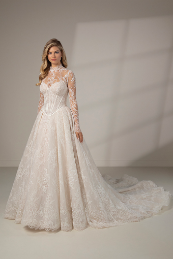 Martina Liana Luxe Style #MLE1384 - Dress and Topper #0 default (IV-IV) IVORY LACE TULLE AND ROYAL ORGANZA OVER IVORY GOWN thumbnail