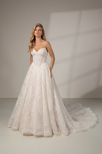 Martina Liana Luxe Style #MLE1384 - Dress and Topper #2 default (IV-IV) IVORY LACE TULLE AND ROYAL ORGANZA OVER IVORY GOWN thumbnail