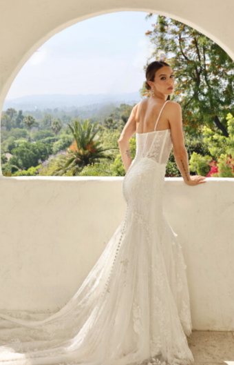 Martina Liana Plus Style #ML1854 - Lace Up #1 (IV-RUM) IVORY LACE IVORY AND RUM TULLE OVER RUM GOWN thumbnail