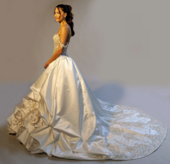 Eve of Milady Style #4433X - Clean skirt, NO pick-ups #1 default Diamond White/Blush thumbnail