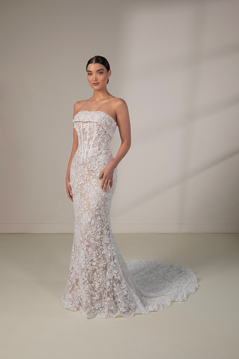 Martina Liana Luxe Style #MLE1411 with Peplum #3 default (IV-IV) Ivory Lace and Tulle over Ivory Gown thumbnail