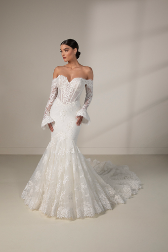 Martina Liana Luxe Style #MLE1427 #1 (IV-IVR) Ivory Lace and Tulle over Ivory Gown thumbnail