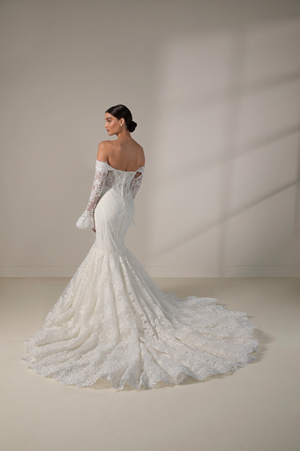 Martina Liana Luxe Style #MLE1427 #0 default (IV-IVR) Ivory Lace and Tulle over Ivory Gown thumbnail