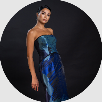 Alex Teih Style #1017-FF #1 Cobalt/Silver Falling Flower thumbnail