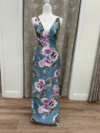 Audrey & Brooks Style #6434 - Lori Dress #0 default Blue Floral Mikado thumbnail