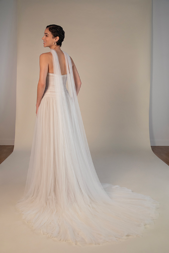 All Who Wander Style #SABINE with shawl #2 (IV-IV) IVORY FRENCH TULLE OVER IVORY GOWN W IVORY SHAWL thumbnail